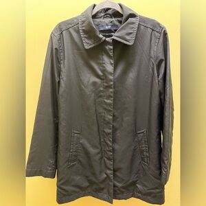 GAP Black Straight Raincoat Jacket Coat  with Front Pockets Size L